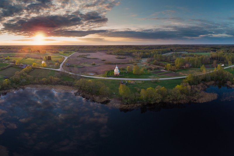 landscape,sunrise,drone,sun,lake,nature,aero Lauderiphoto preview