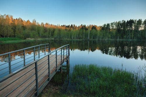 Рассвет на зеленоградском озере