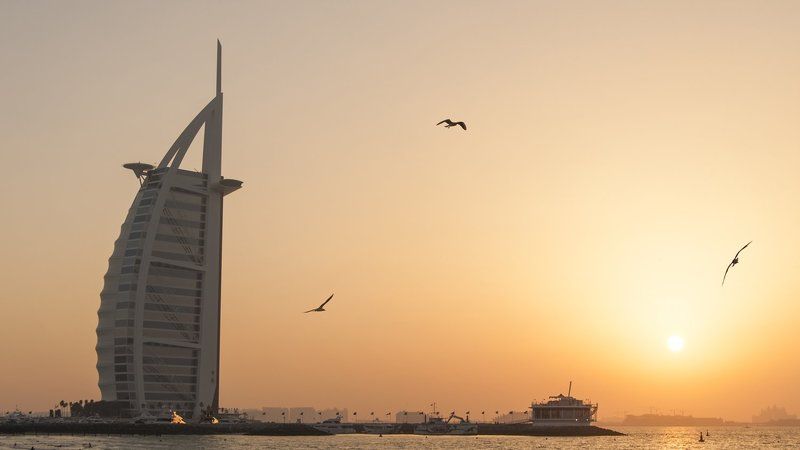 дубай, оаэ, путешествие, парус, закат Burj Al Arab - my versionphoto preview